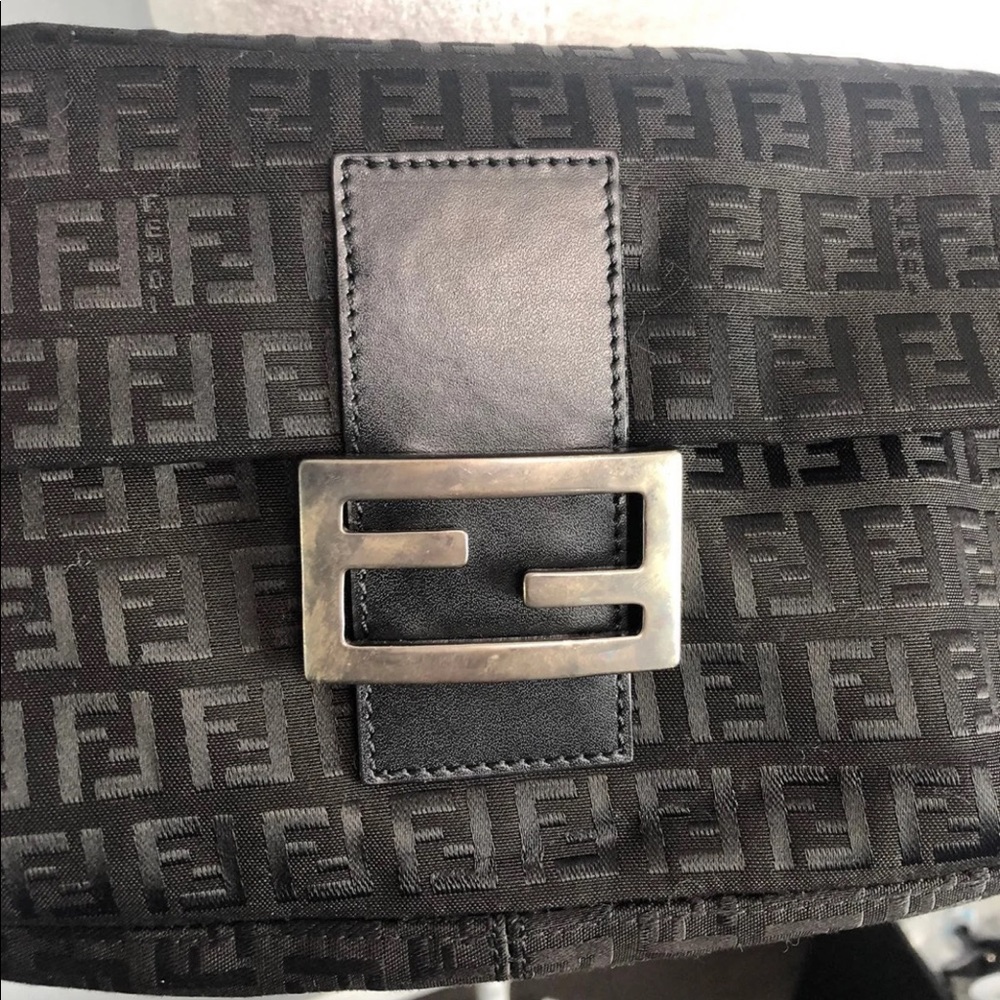 FENDI Authentic Black Zuchinno Canvas Baguette - Picture 6 of 16